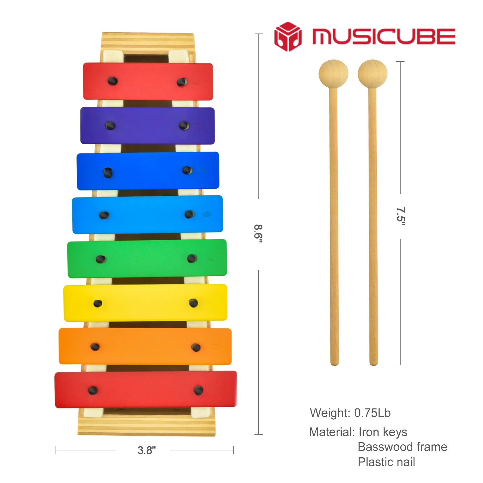 8 Tones Colored Glockenspiel – Basswood Body — gallery image