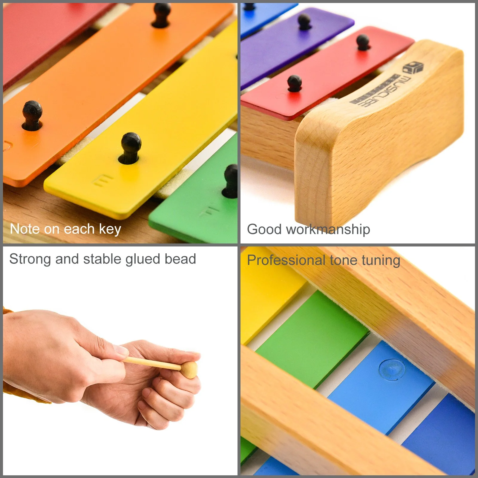8 Tones Colored Glockenspiel – Curved Beechwood — gallery image