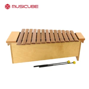 Alto Xylophone 051306 - 16 hardwood bars on birch resonance box with 2 yellow mallets, Musicube edition