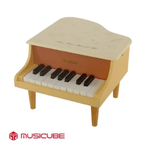 18 Keys Kids Grand Piano 091811 - honey yellow baby grand kids piano with cream illustrated lid, Musicube edition
