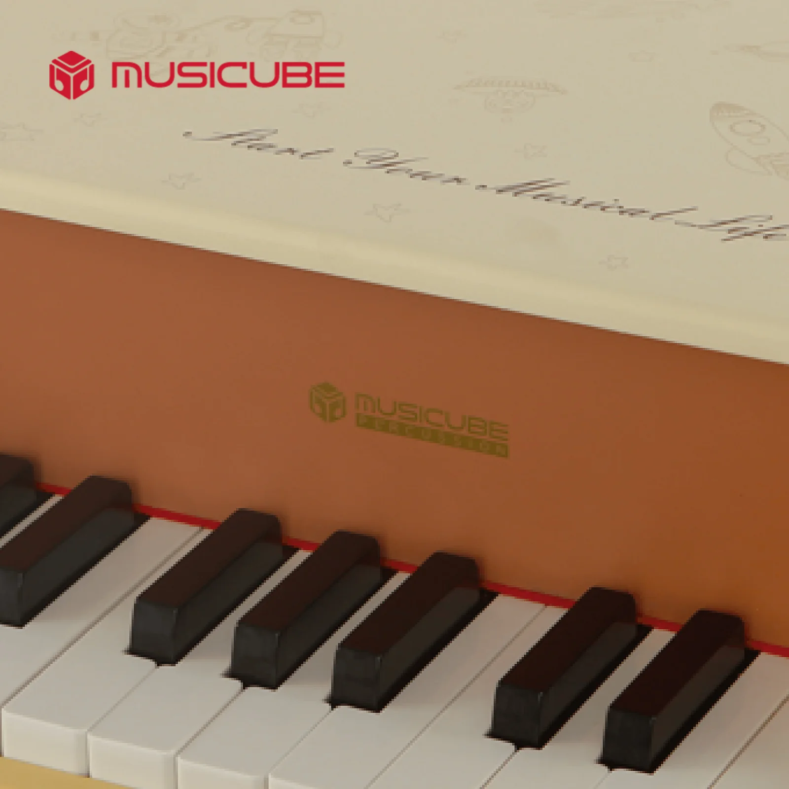 18 Keys Kids Grand Piano – Honey Yellow, Warm Baby Grand (091811) — gallery image