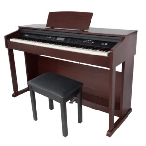 88 Keys Digital Piano with Hammer Action 098801 - dark rosewood digital piano with music rest, pedal unit and practice bench, Musicube edition