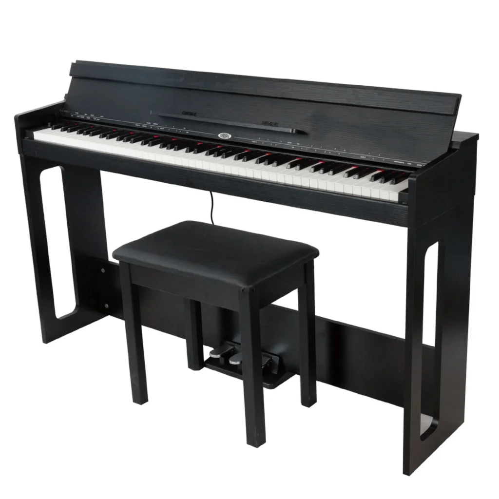 88 Keys Digital Piano – Hammer Action, 128 Polyphony, Black (098801)
