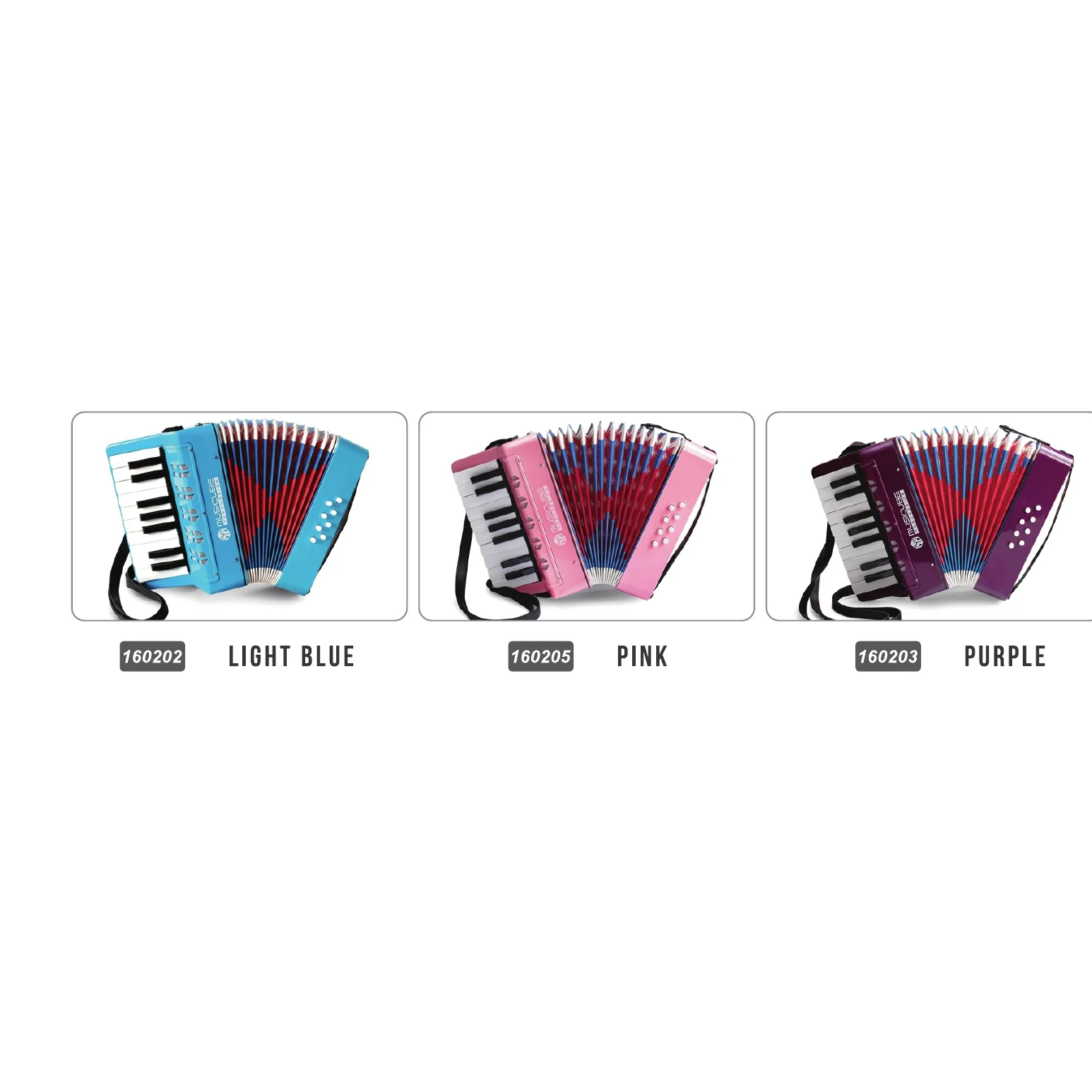 Accordion for Junior – 17 Piano Keys & 8 Bass (160201-160205) — gallery image
