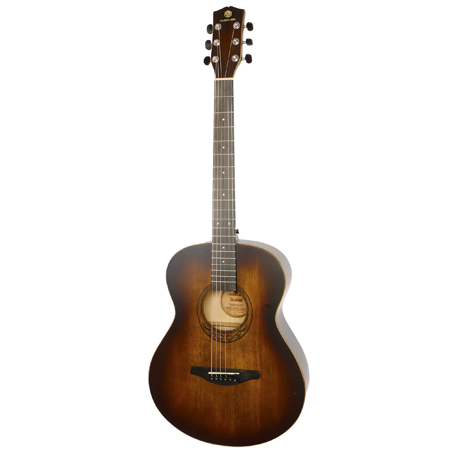 Folk Acoustic Guitar – Vintage Tobacco Burst, with Gig Bag (184005) — gallery image