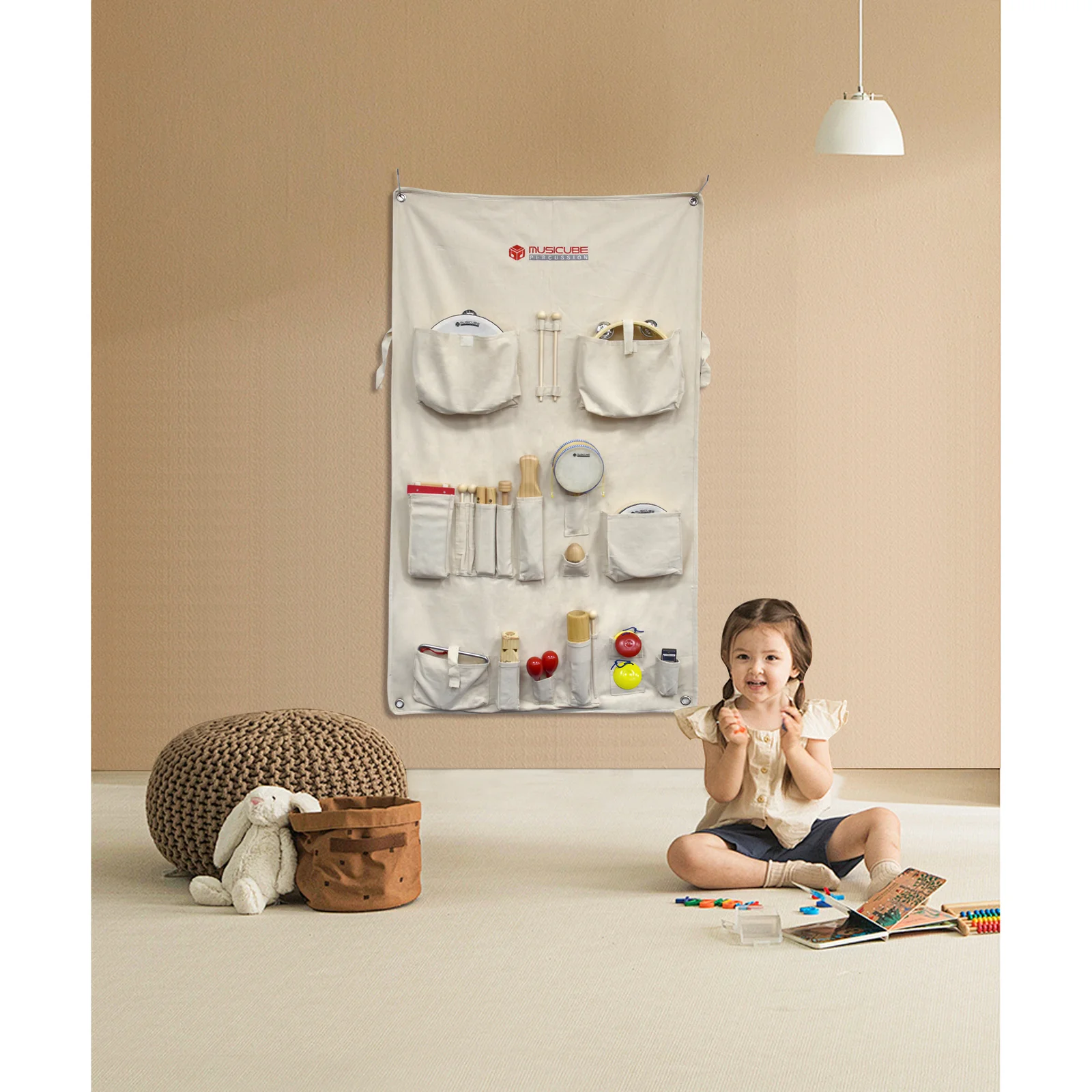 Wall-Hanging Percussion Set with Canvas Organizer (200403) — gallery image