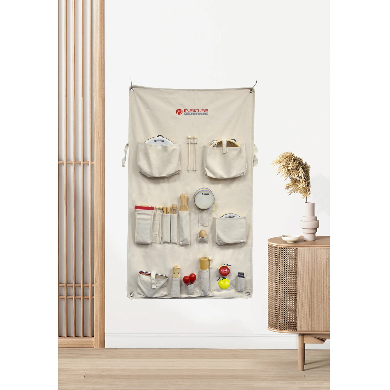 Wall-Hanging Percussion Set with Canvas Organizer (200403) — gallery image