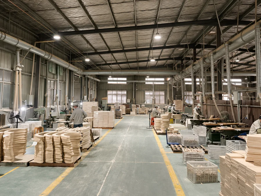 Export cartons in the packing area