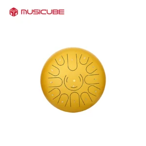 12 Inch Steel Tongue Drum 13 Tones - AURATUS gold 211211 with mallets, songbook and colored note stickers, G3-E5 major scale