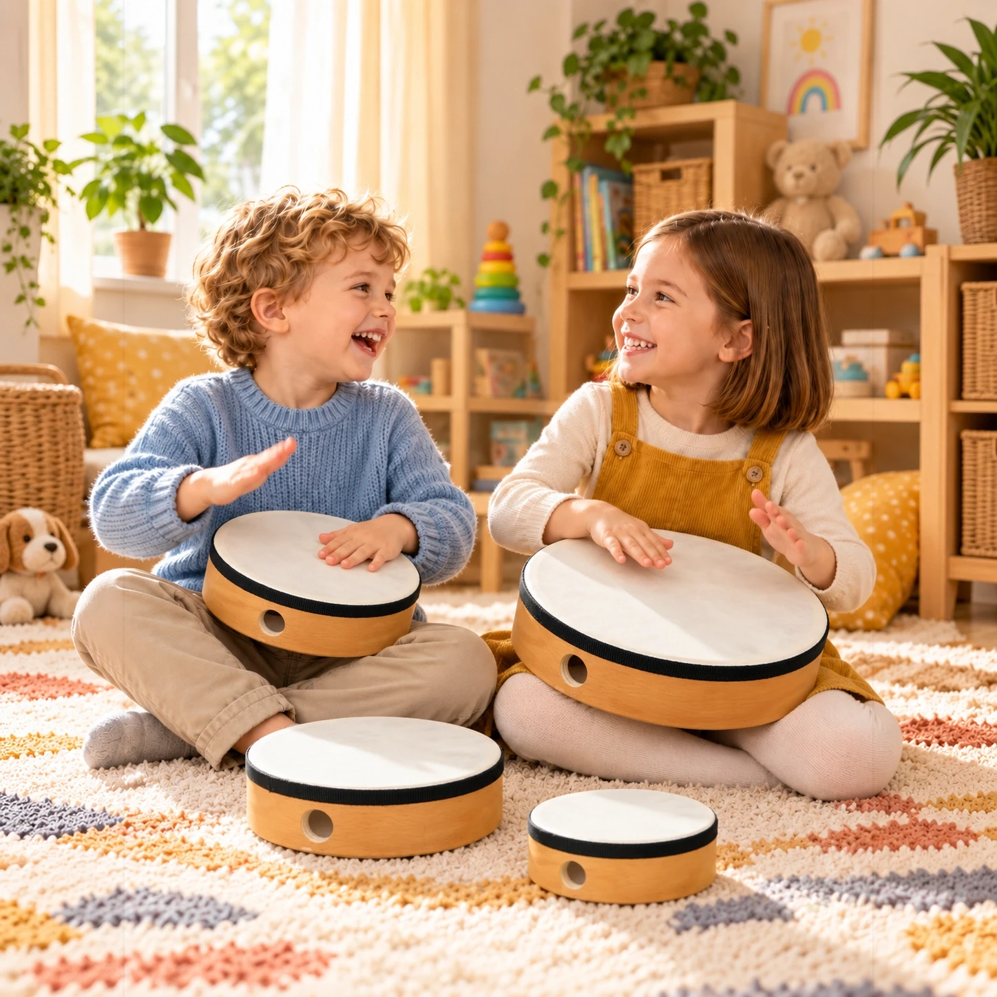 High-grade hand drum, 6/8/10/12 inch beechwood — in use, scene 02