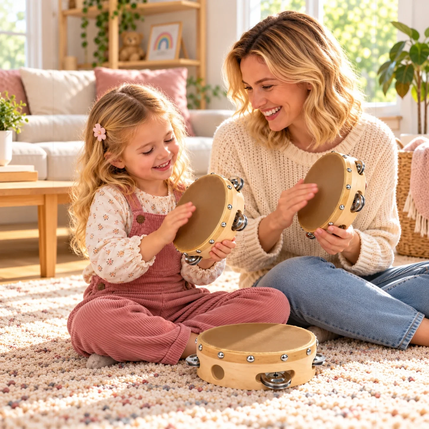 High-grade birch tambourine, 6/8/10 inch — in use, scene 01