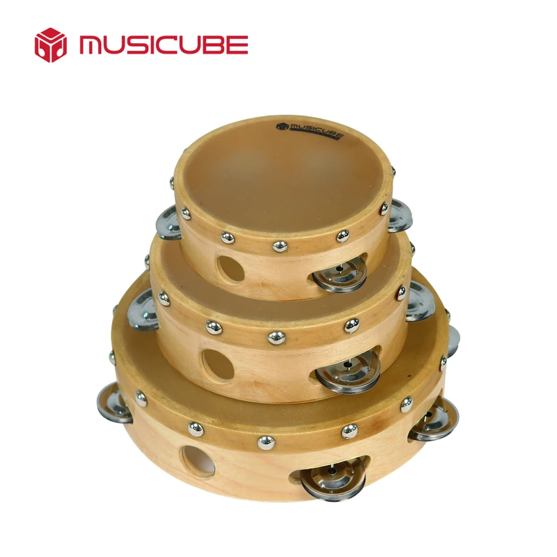 High-grade birch tambourine, 6/8/10 inch — studio product photo