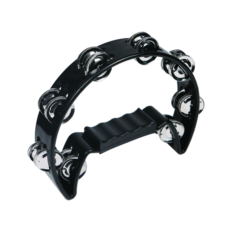 Headless tambourine, arch shape, 16 jingles — product photo on white