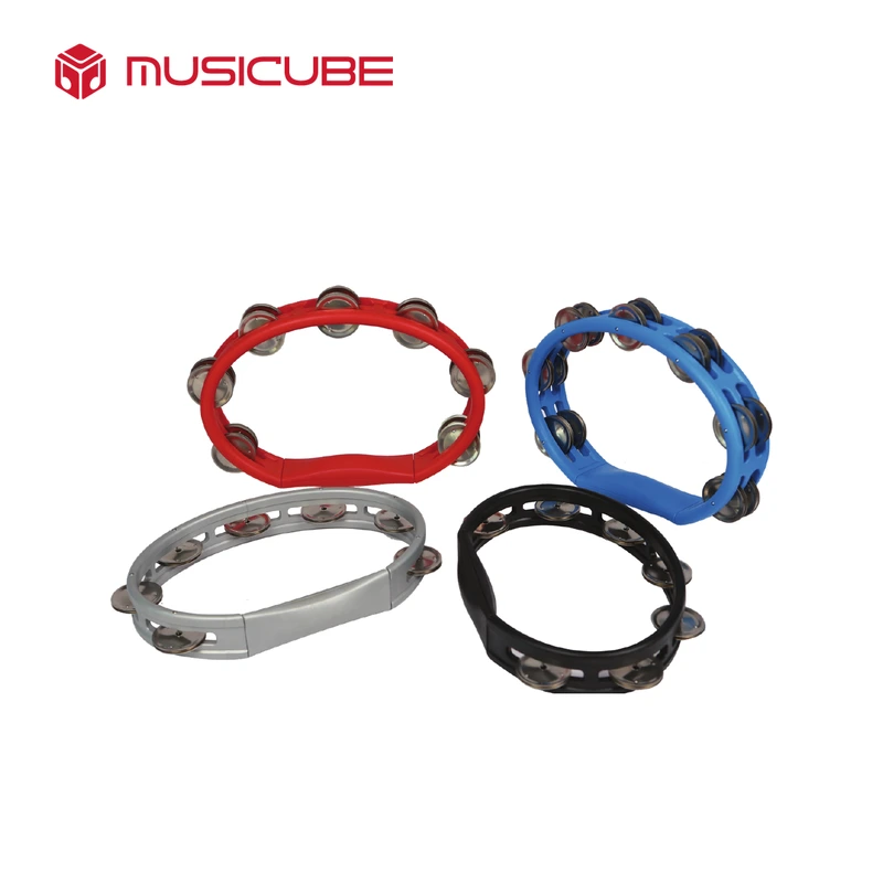 Headless tambourine, oval, 7 bells — studio product photo
