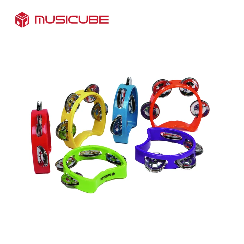 Headless tambourine, semi-circular, 4 bells — studio product photo