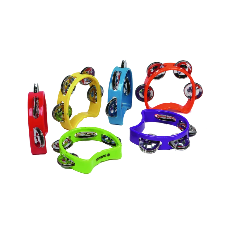 Headless tambourine, semi-circular, 4 bells — product photo on white